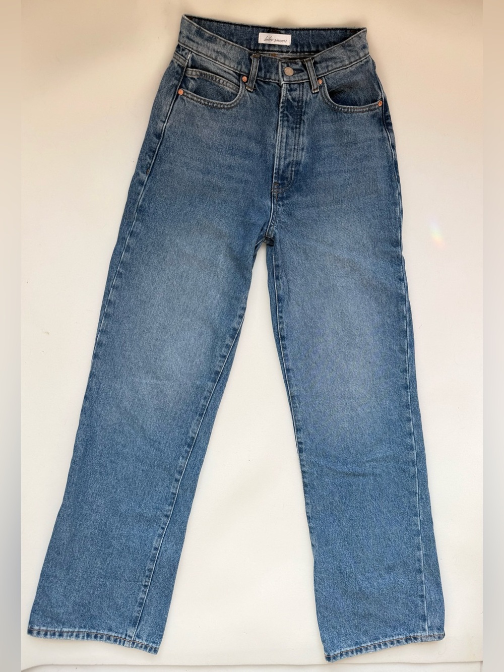 Betro Simone High Rise Wide Leg Fitted Medium Wash Jeans Size 26